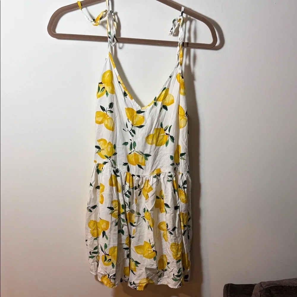 Kate Spade Lemon 🍋 Beach Flare Cover-up Romper - L